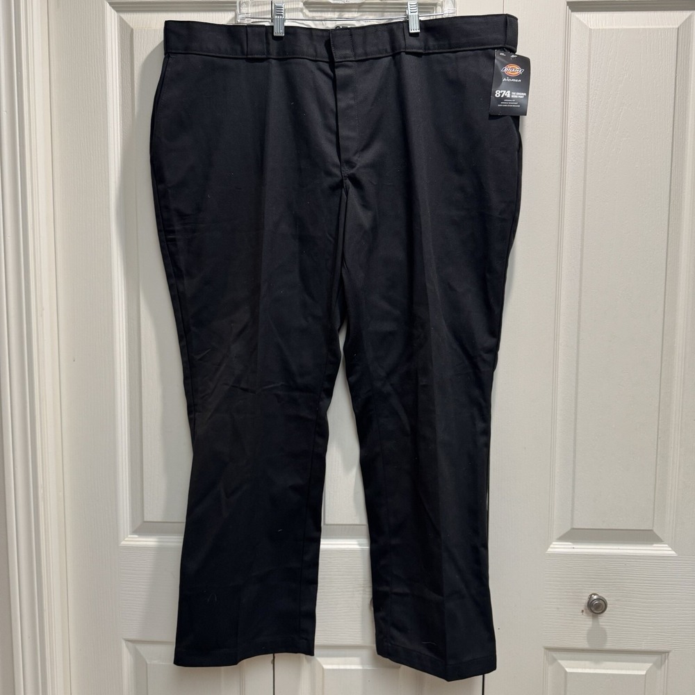 DICKIES Women's 22W 874 Work Pants Black Pockets Original Fit Easy Care NWT